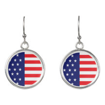 American Flag Dangle Ohrringe mit Sternen & Streif