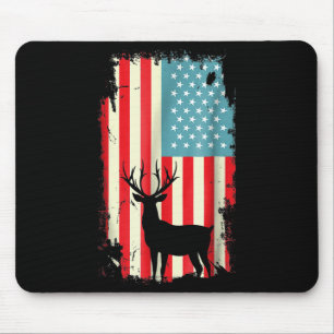 American Flag Deer Elk Jagd uns Patriotic Hunter Mousepad