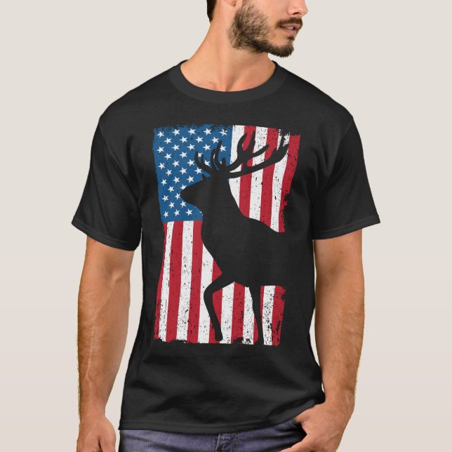 american flag deer T-Shirt (Vorderseite)