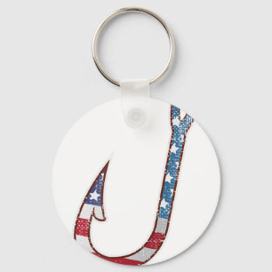 American Flag Design Fish Hook, 4. Juli Fisher Schlüsselanhänger