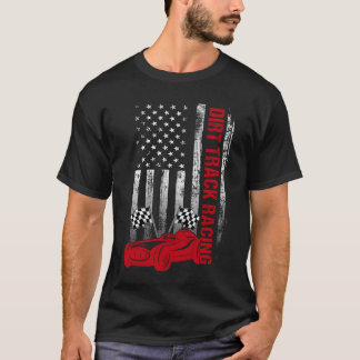 American Flag Dirtrack Racing Car Driver Racer gif T-Shirt
