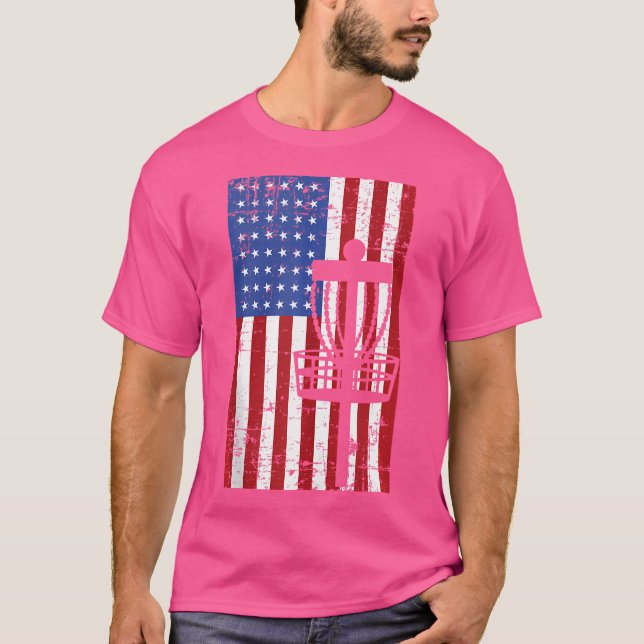 American Flag Disk Golf T-Shirt (Vorderseite)