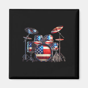 American Flag Drum Drumset 4. Juli Usa Patriot Magnet