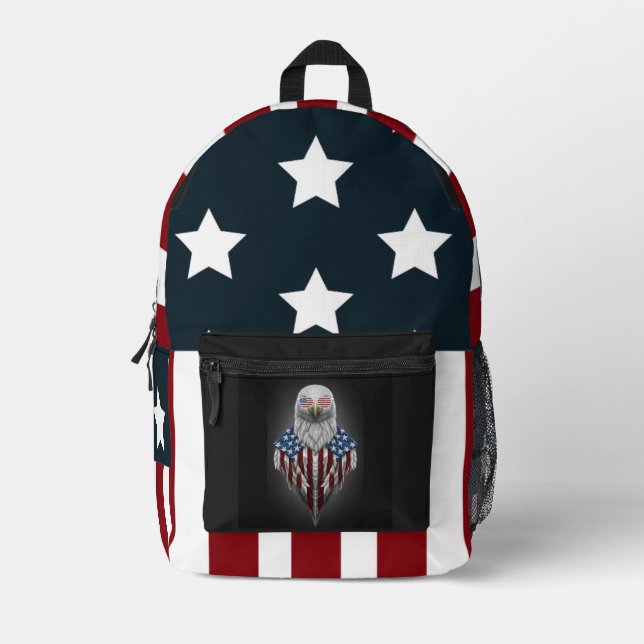 American Flag Eagle Bedruckter Rucksack (Vorderseite)