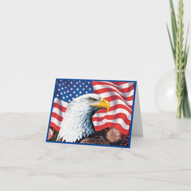 American Flag Eagle Feiertagskarte (Vorderseite)