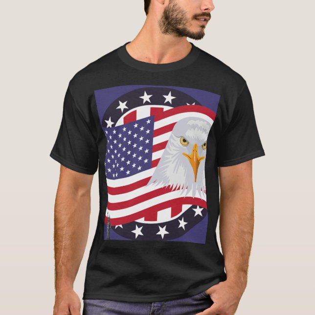American Flag Eagle Graphic T-Shirt (Vorderseite)