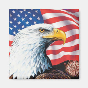 American Flag Eagle Magnet