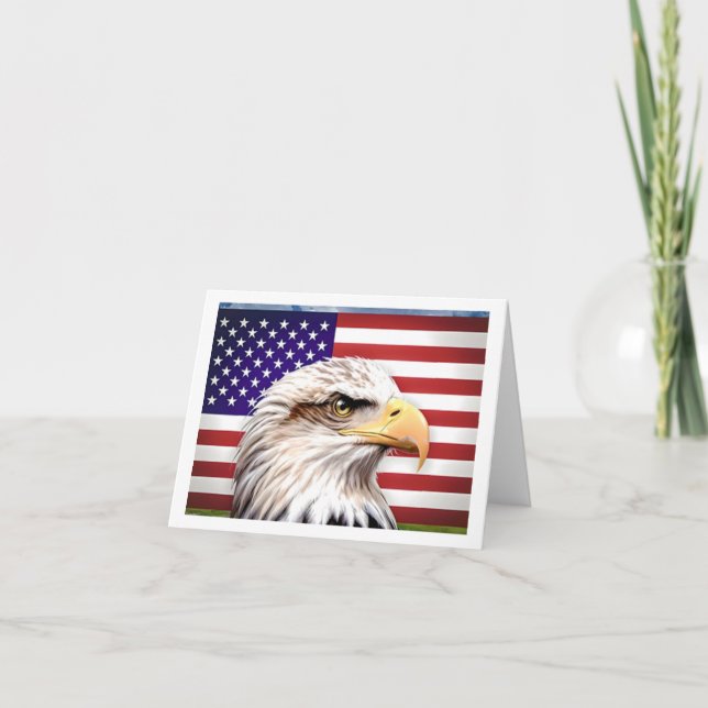 American Flag Eagle Patriotic USA Grußkarte Dankeskarte (Vorderseite)