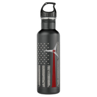 American Flag Engineer Windturbine Edelstahlflasche