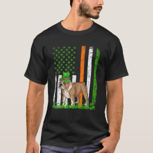 American Flag English Bulldog Dog Lovers St Patric T-Shirt