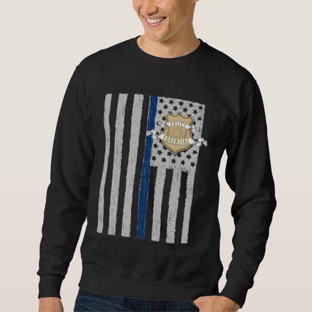 American Flag Essential Police Law Enforcement Pat Sweatshirt (Vorderseite)