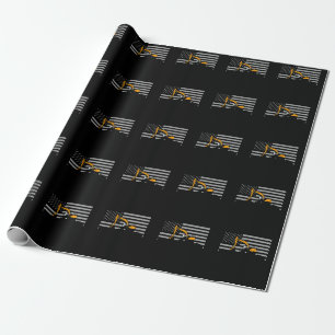 American Flag Excavator US Flag Construction Geschenkpapier