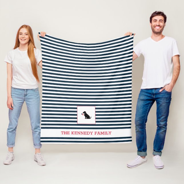 American Flag FAMILY NAME Patriotic Fun Fleecedecke (Beispiel)