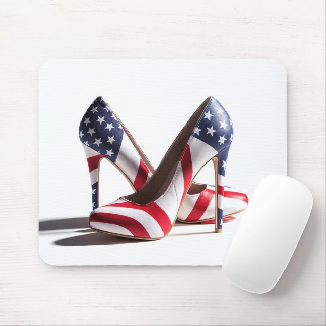 American Flag Fashion Pumps Mousepad (Mit Mouse)
