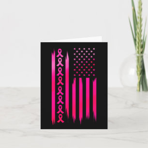 American Flag Fighting Breast Cancer - Awareness Karte