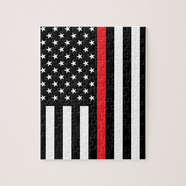American Flag Firefighter Jigsaw Puzzle (Vertical)