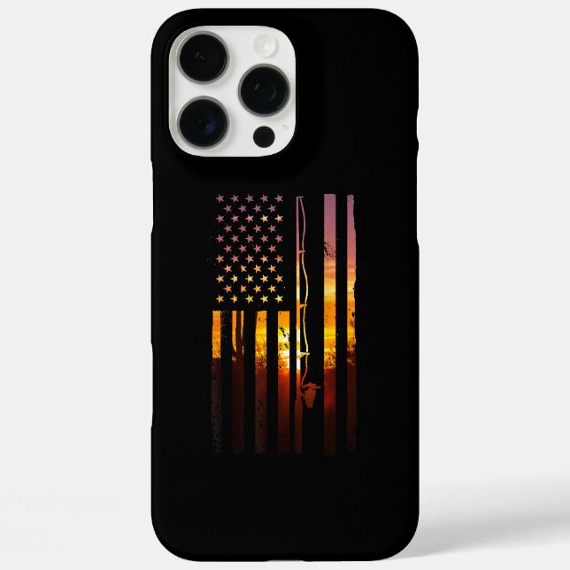 American Flag Fish Fisher Fisherman Funny Bass Fis iPhone 16 Pro Max Hülle (Rückseite)
