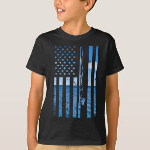 American Flag Fisherman Funny B Fishin T-Shirt