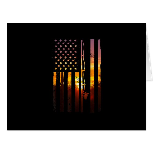 American Flag Fisherman Funny Bass Fis (Vorderseite (Horizontal))