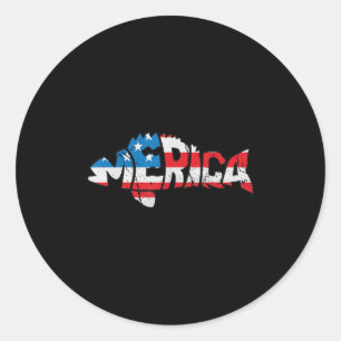 American Flag Fishing Lovers Fisherman Funny Fishi Runder Aufkleber