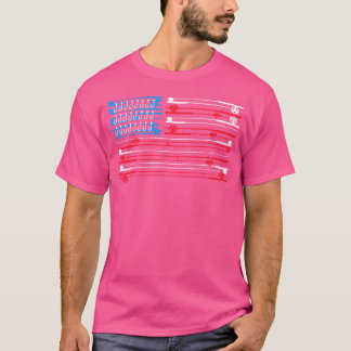 American Flag Fishing Rod Patriotic Fish Fisherman T-Shirt
