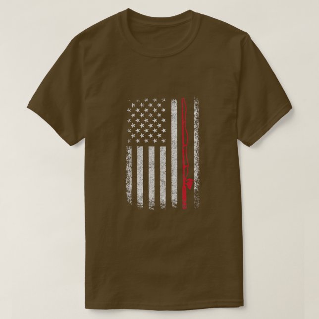 American Flag Fishing Shirt Vintag Fishing Premiu (Design vorne)