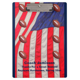 American Flag, Football Coach Danke, Name,  Klemmbrett