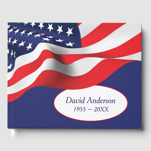 American Flag for Veteran Funeral Gästebuch (Vorderseite)