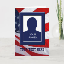 American Flag Foto Frame Grußkarte