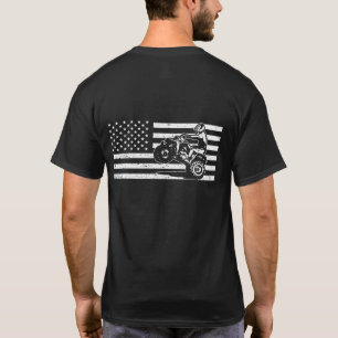American Flag Four Wheeler Quad Men ATV Riding T-Shirt