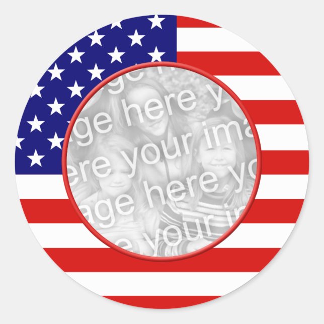 American Flag Frame Runder Aufkleber (Vorderseite)
