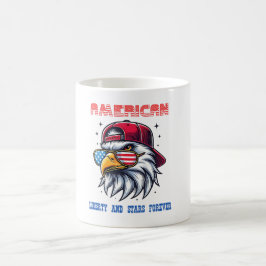 American Flag Freedom Cool Bald Eagle auf Kaffeetasse