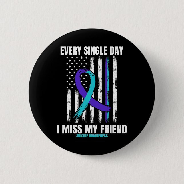 American Flag: Friends Suicide Awareness Preventio Button (Vorderseite)