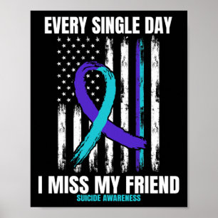 American Flag: Friends Suicide Awareness Preventio Poster