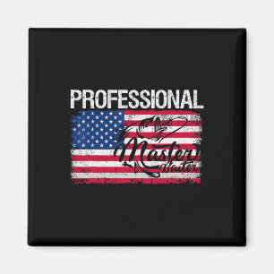 American Flag Funny Fishing Retro Beruflich Mas Magnet