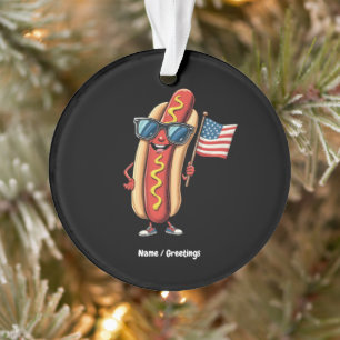 American Flag Funny Hotdog Sonnenbrille 4. Juli Ornament