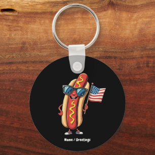 American Flag Funny Hotdog Sonnenbrille 4. Juli Schlüsselanhänger