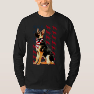 American Flag German Shepherd For 4th Of July T-Shirt