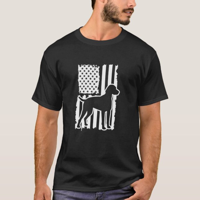 American Flag German Shorthaired Pointer Hunting D T-Shirt (Vorderseite)