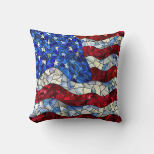 American Flag gesteinigtes Glaswirbelkissen Kissen