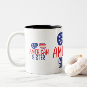 American Flag Glasser Sister Zweifarbige Tasse