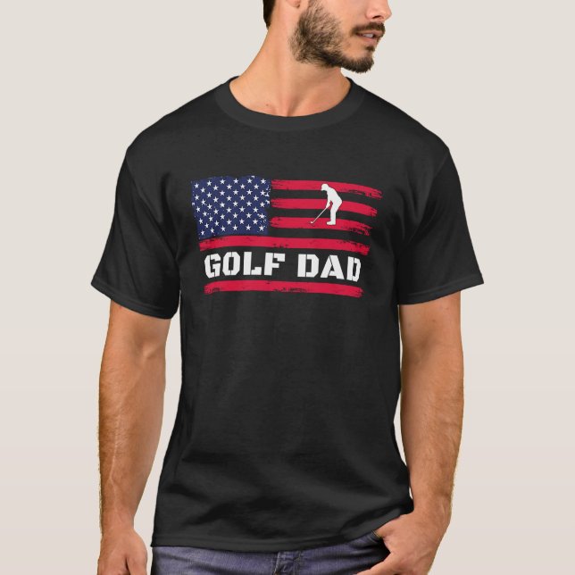 American Flag Glof Dad Father's Day T-Shirt (Vorderseite)