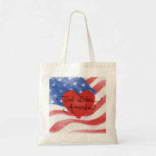 American Flag God Bless America Cotton Sac fourre-