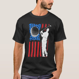 American Flag Golf 4 Juli Patriotic Golfer Usa F T-Shirt