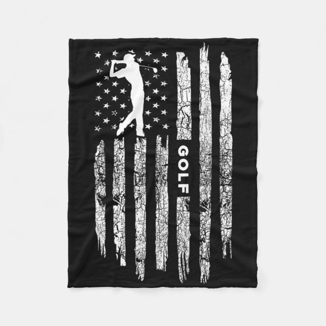 American Flag Golf Clothing - Golfer Vintage Golf  Fleecedecke (Vorderseite)