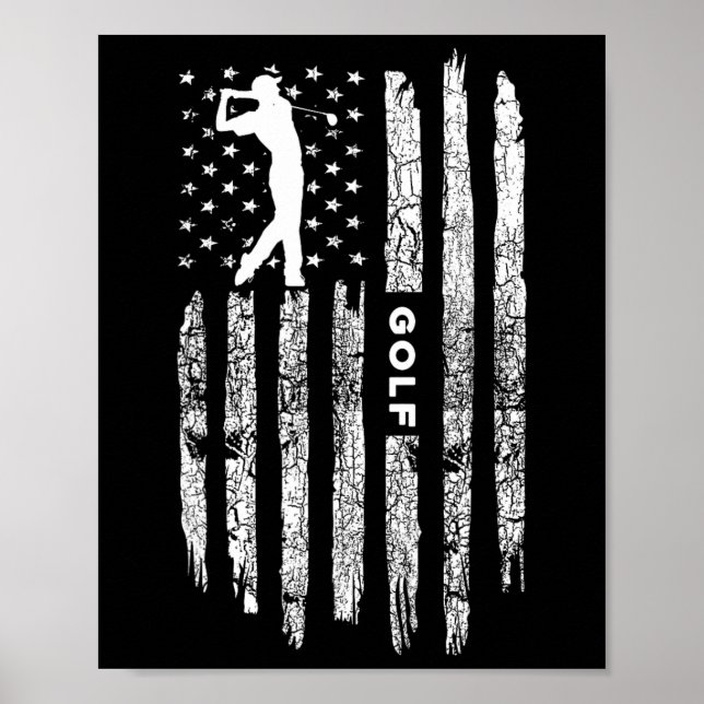 American Flag Golf Clothing - Golfer Vintage Golf  Poster (Vorne)