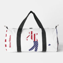 American Flag Golf Player - Personalisiert Duffle Bag