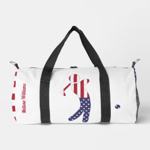 American Flag Golf Player - Personalisiert Duffle Bag