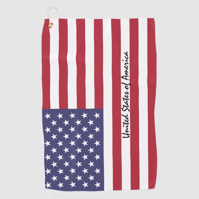 American Flag & golf USA Staaten / sports Washingt Golfhandtuch (Vorderseite)