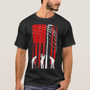 American Flag Golf Vintag 4. Juli Golfer 1 T-Shirt